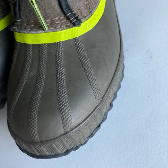 Sorel Khaki Canvas Rubber Waterproof Lace Up Ankle Boots size 4 - Picture 12 of 15